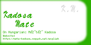 kadosa mate business card